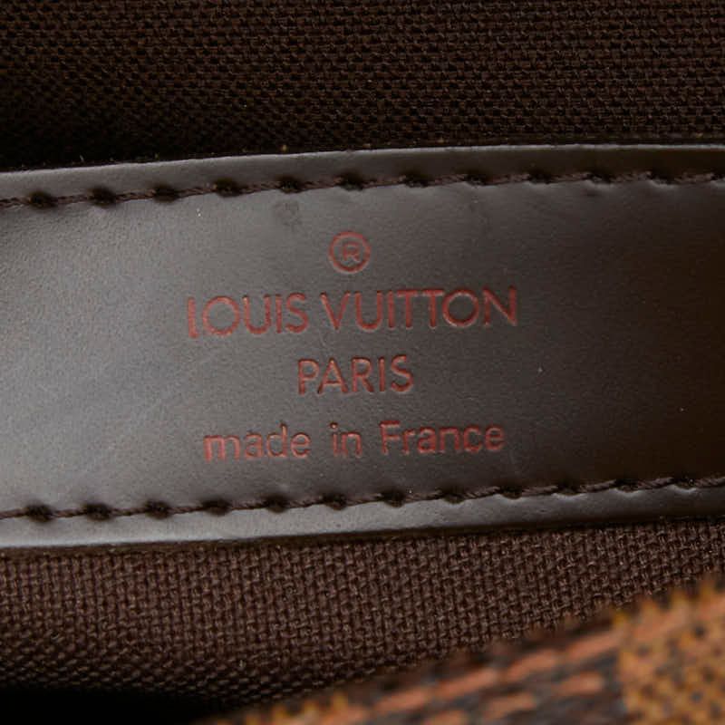 Louis Vuitton Damier Naviglio Shoulder Bag Brown Leather
