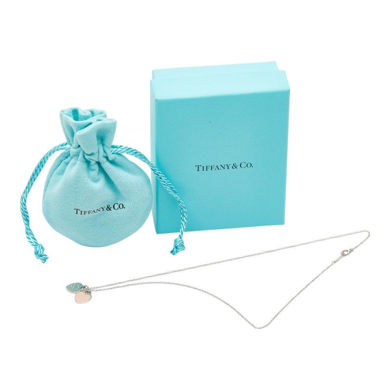 Tiffany & Co Return to Double Heart Pendant Necklace Silver