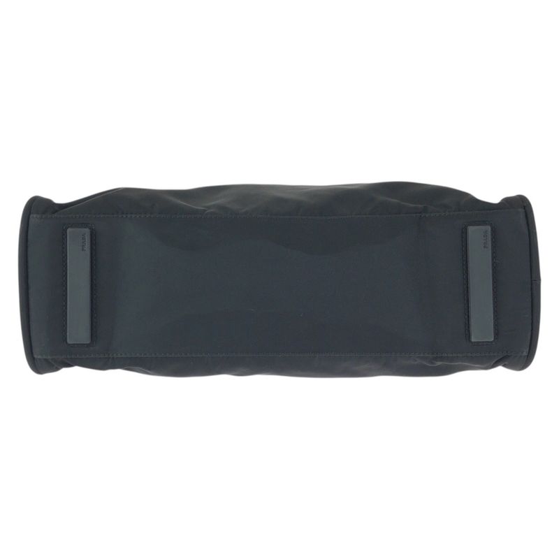 Prada Tessuto Black Gold Nylon Tote Mini Boston Bag