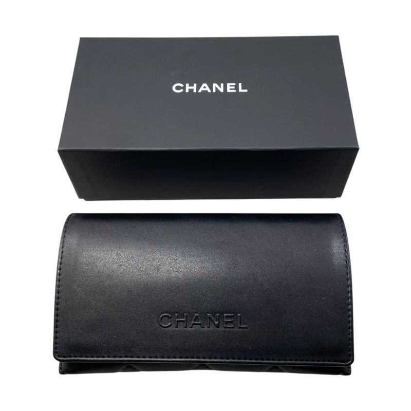 Chanel Sunglasses Clear Frame Logo Brown Silver Eyewear