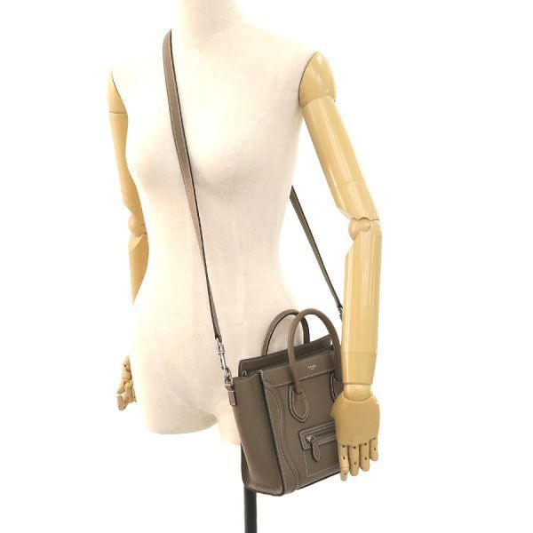 Celine Luggage Nano Drummed Calfskin Messenger Bag