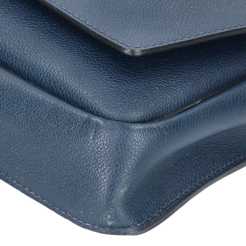 Hermes Ste Bright Togo Blue Nuit Flap Shoulder Bag