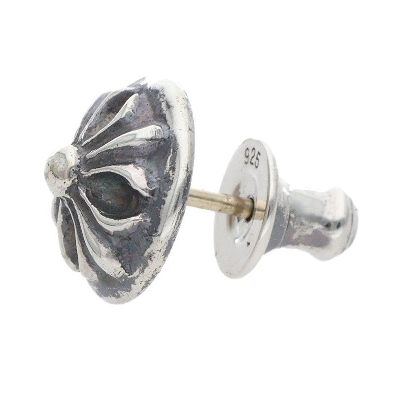 Chrome Hearts Stud Crsbll Cross Ball Silver Earrings