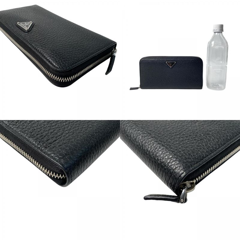 Prada Vitello Daino Leather Wallet Black