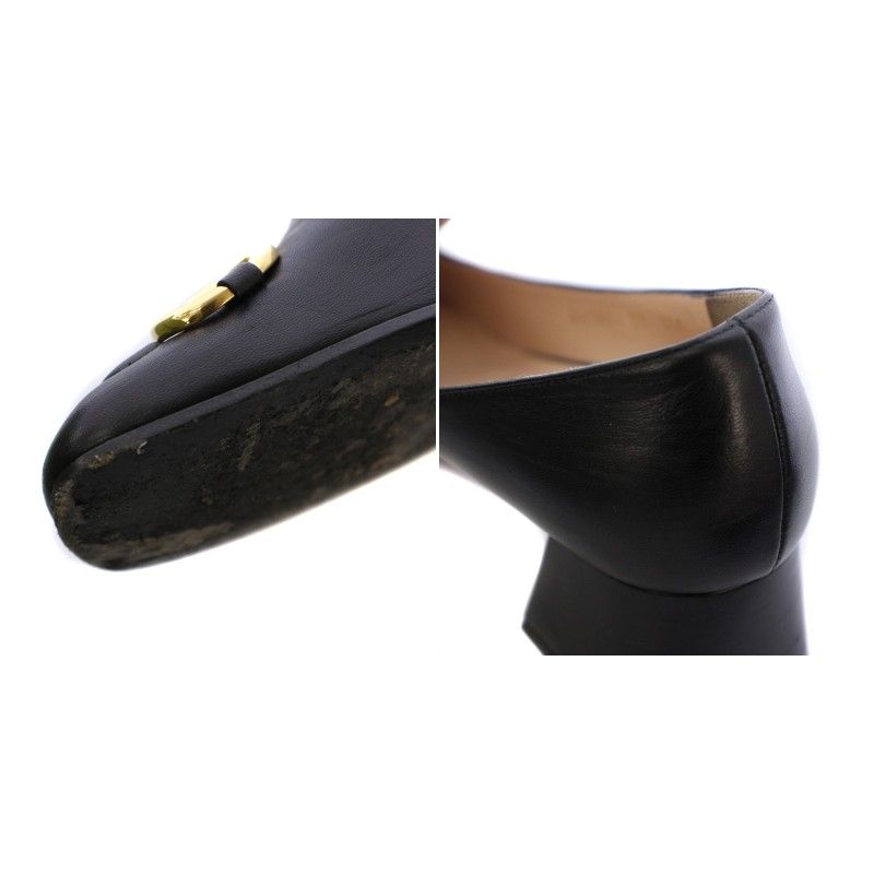Gucci Malaga Kid Nero Horsebit Loafers Leather 37 Black