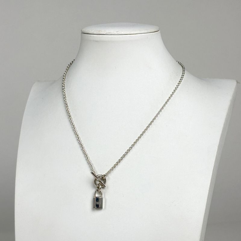 Hermes Kelly Cadena Necklace Pendant Silver
