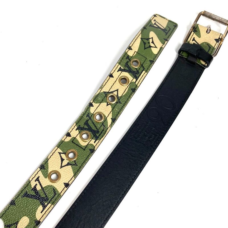 Louis Vuitton Belt Ceinture Monogram Flage Canvas Khaki