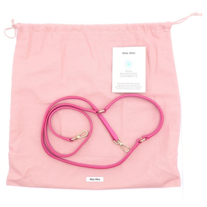 Miu Miu Matelasse Wonder Hobo 2-Way Shoulder Bag Pink Leather Gold