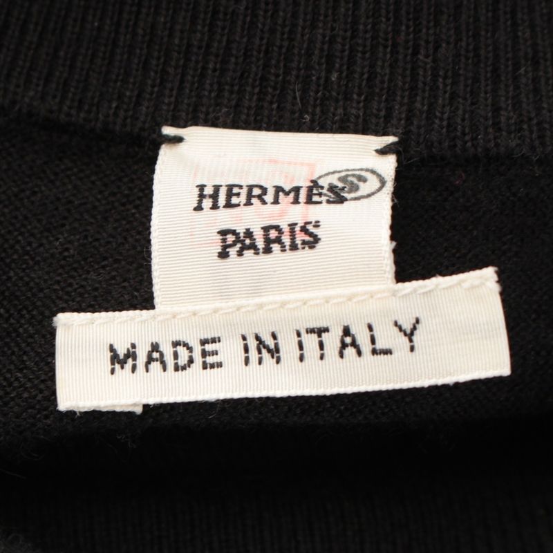 Hermes Harnais de Cour Bandana Cashmere Silk Twill Lane Mock Neck Short Sleeve