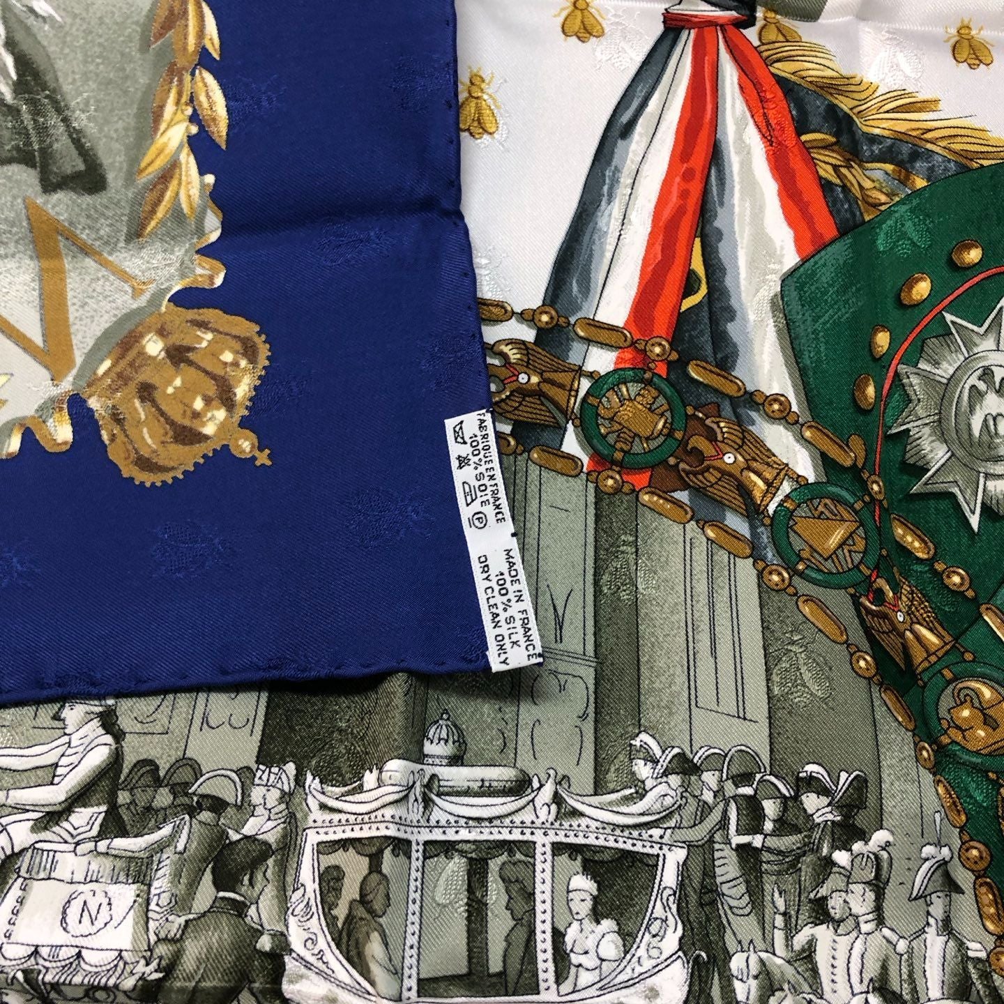 Hermes Carre 90 Silk Scarf Napoleon and Coat of Arms — view 5