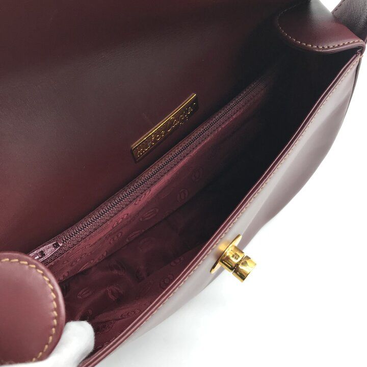 Cartier Must Line Shoulder Bag Crossbody Gold Leather