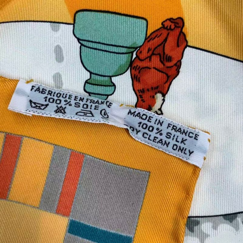 Hermes Carre 90 Scarf Silk Prieres AU Vent Prayer in the Wind Yellow