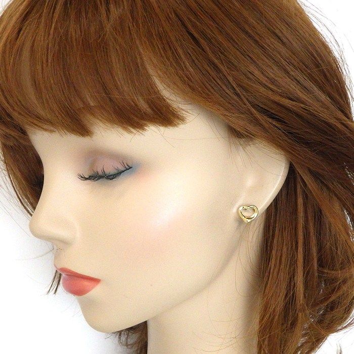 Tiffany & Co Earrings Open Heart 18k Yellow Gold