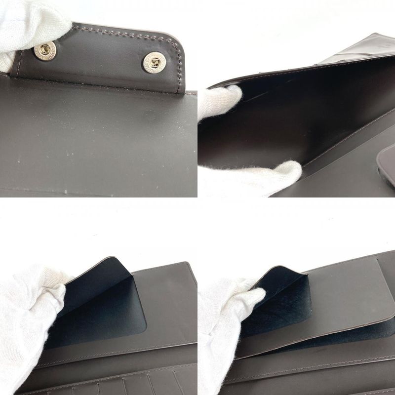 Louis Vuitton Wallet Portefeuille Double Monogram Glace Leather Cafe Brown