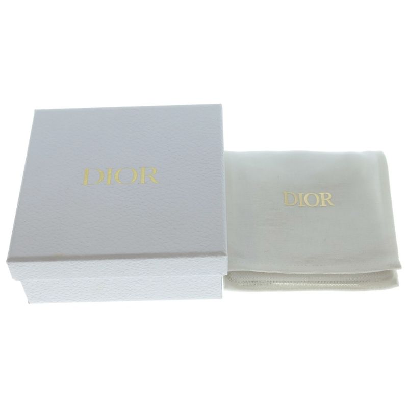 Dior Petit Cdlogo Line Stone Necklace Pendant Chain Silver