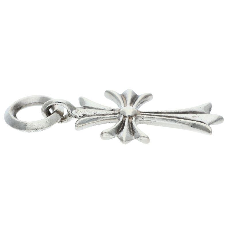 Chrome Hearts Tiny CH Cross Charm Silver Necklace Top