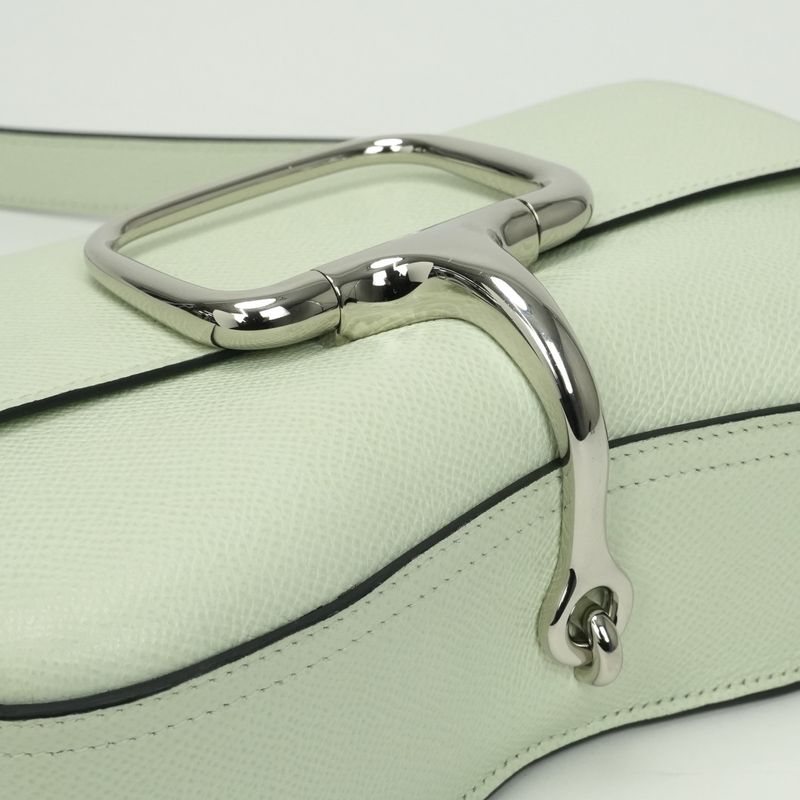Hermes Della Cavalleria Elan Shoulder Bag Epsom Vertfizz Green Silver