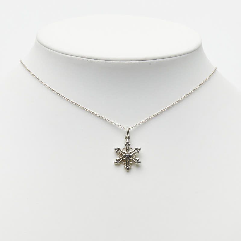 Tiffany & Co Snowflake Pendant Necklace Silver