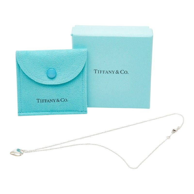 Tiffany & Co Heart Motif Chain Pendant Necklace Silver