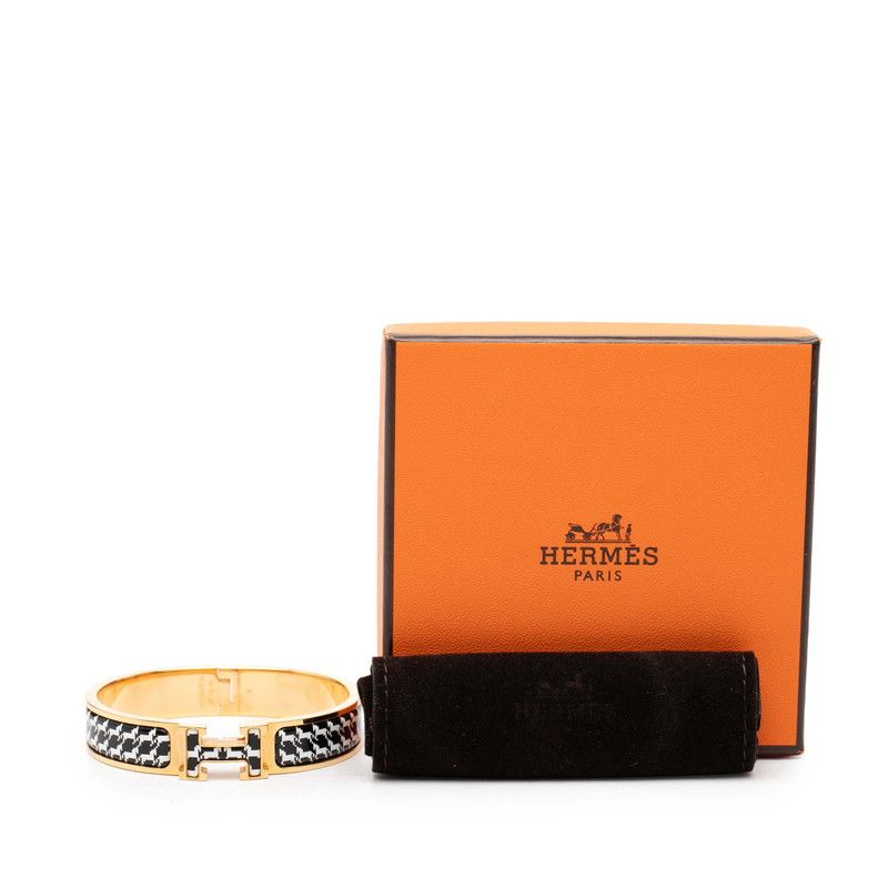 Hermes Click PM Bracelet Gold Multicolor Plated Enamel