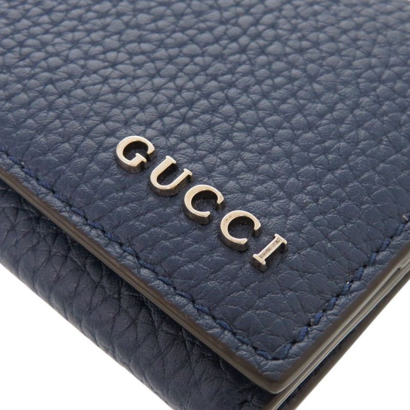 Gucci Logo Leather Blue Coin Case