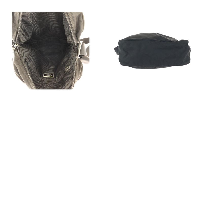 Prada Tessuto Black Silver Nylon Shoulder Bag Pochette
