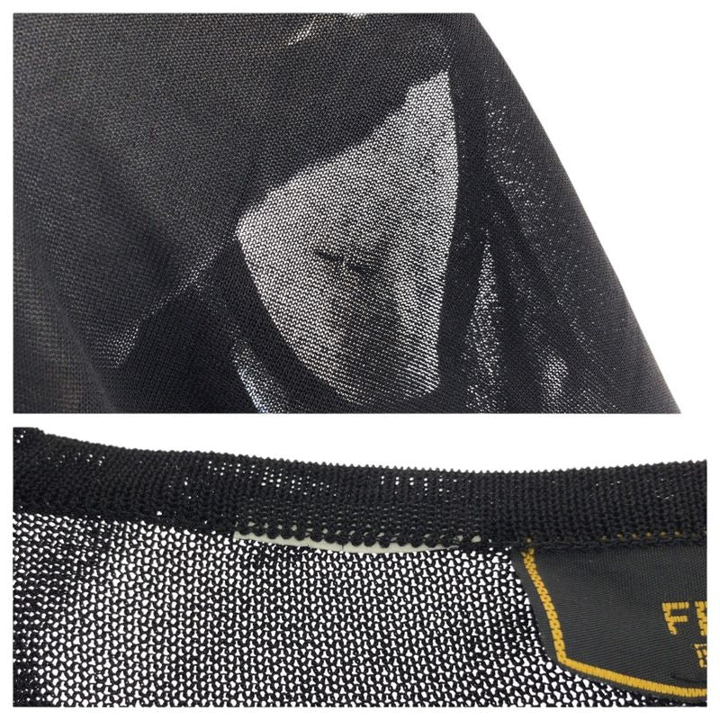 Fendi Thistle 42 Black Gold Polyester Long Sleeve T-