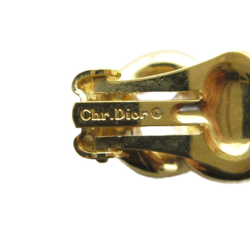 Dior Earrings Clip on Chain Gold