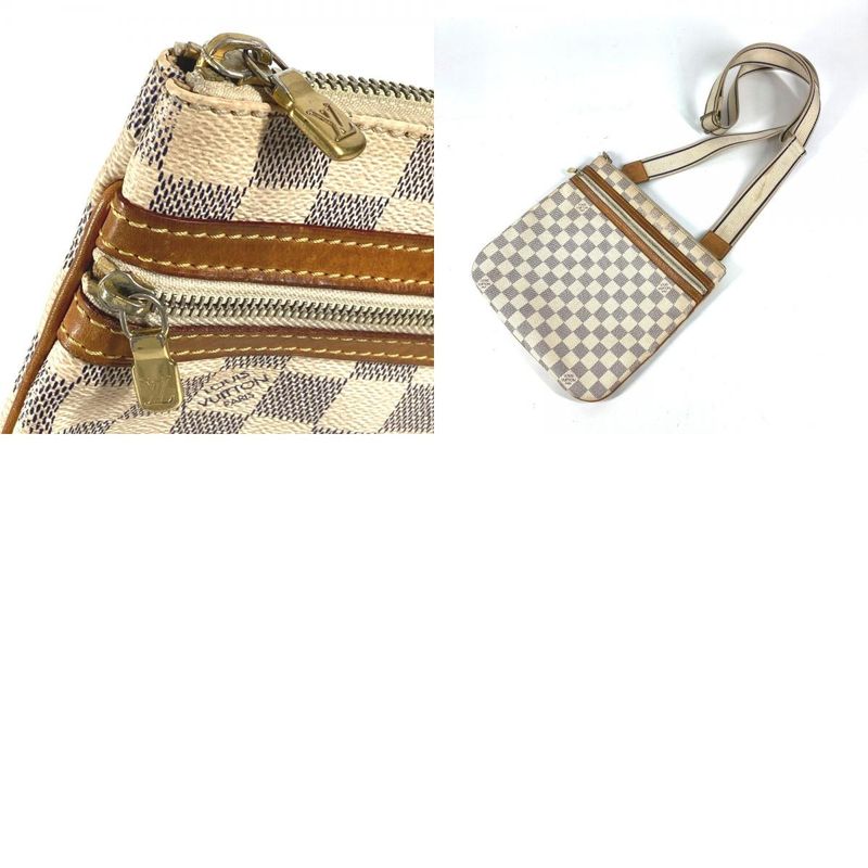 Louis Vuitton Shoulder Bag Pochette Bosfoll Damier Azur Canvas White