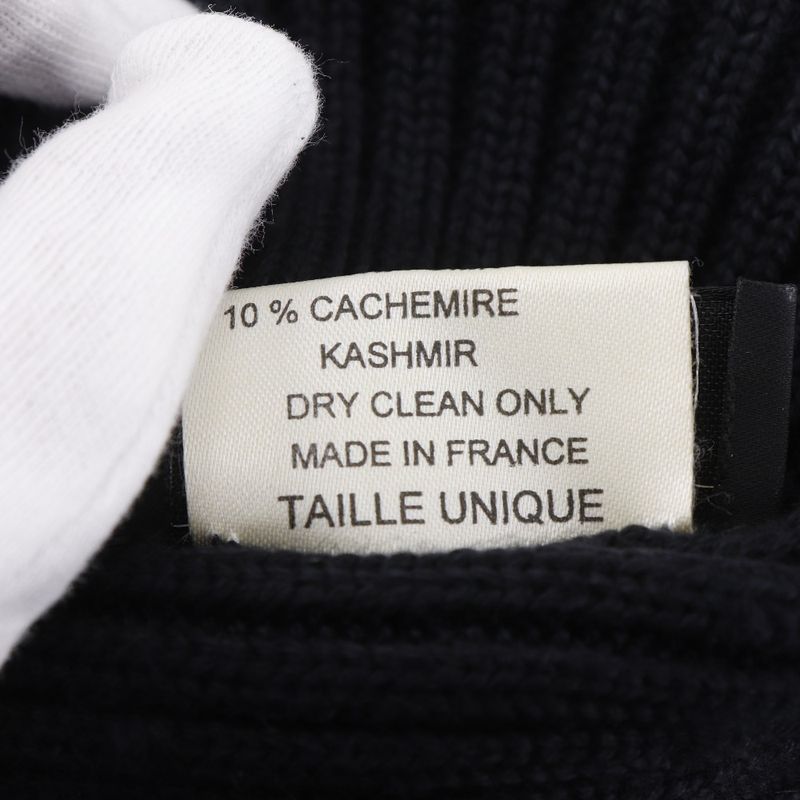 Chanel CC Logo Sports Line Wool Silk Black Hats