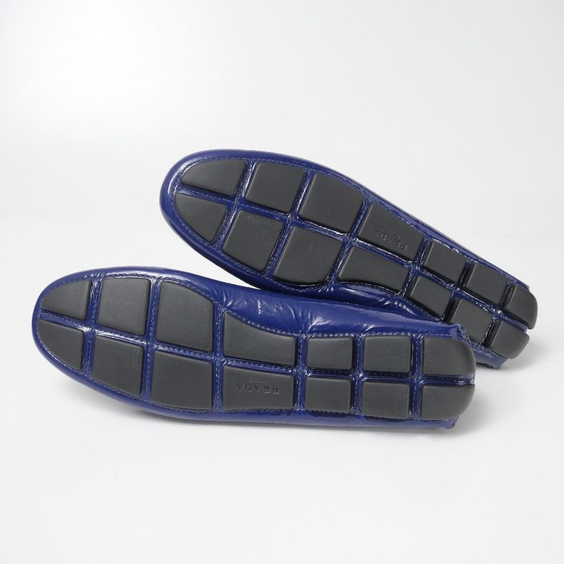 Prada Loafers 37.5 Enamel Ribbon Driving Shoes