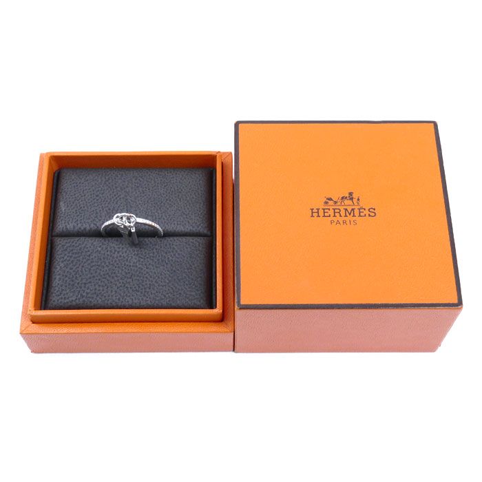 Hermes 18k White Gold Kelly Clochette PM Ring Diamond