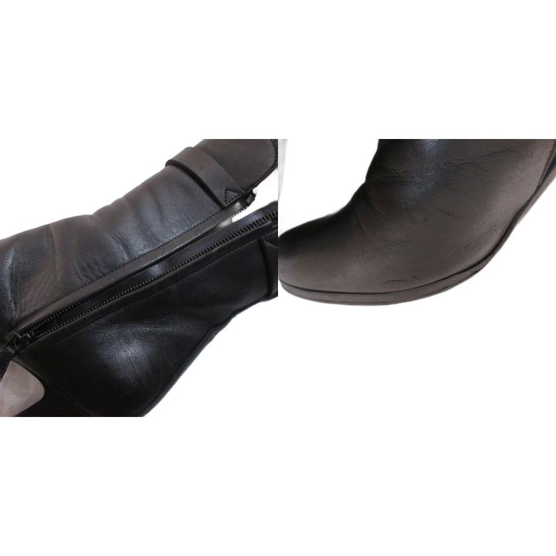 Hermes Joueuse Leather Short Boots Kelly Side Zip 35 Black