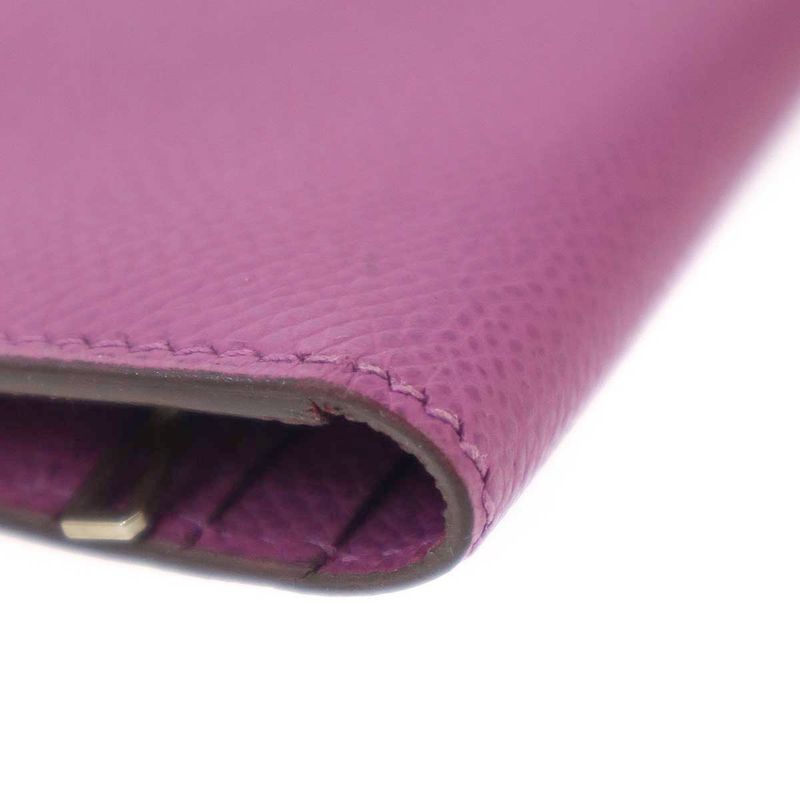 Hermes Bearn Soufflet Souffle Long Leather Wallet Pink