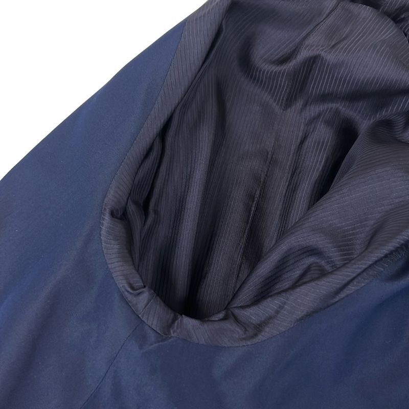 Hermes Coat 38 M Navy Silk Leather