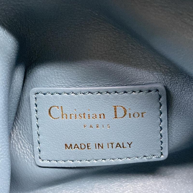 Dior Cannage Nomad Pouch Navy Mini Bag Leather