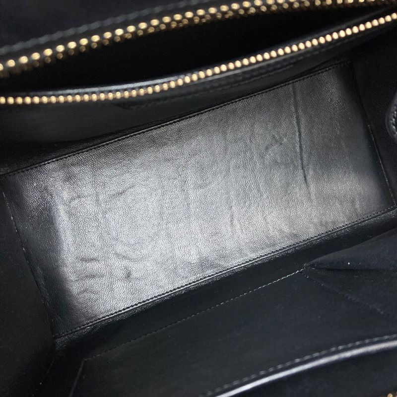 Celine Luggage Micro Handbag Canvas Leather