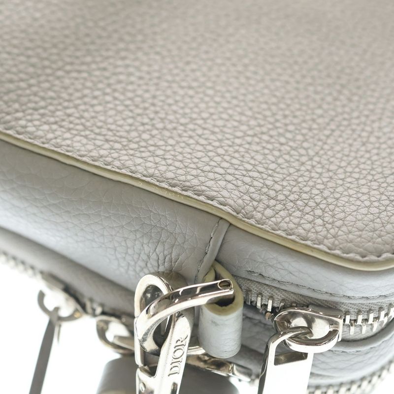 Dior Air Wings Messenger Bag Mini Gray Leather Silver