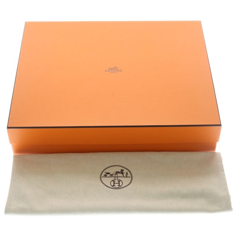 Hermes Double Sens 28 Swift Leather Shoulder Tote Navy Orange