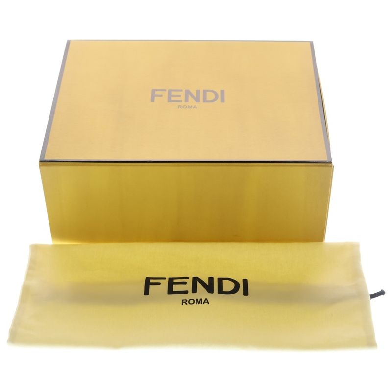 Fendi Touch Shoulder Bag Brown Beige Leather Gold