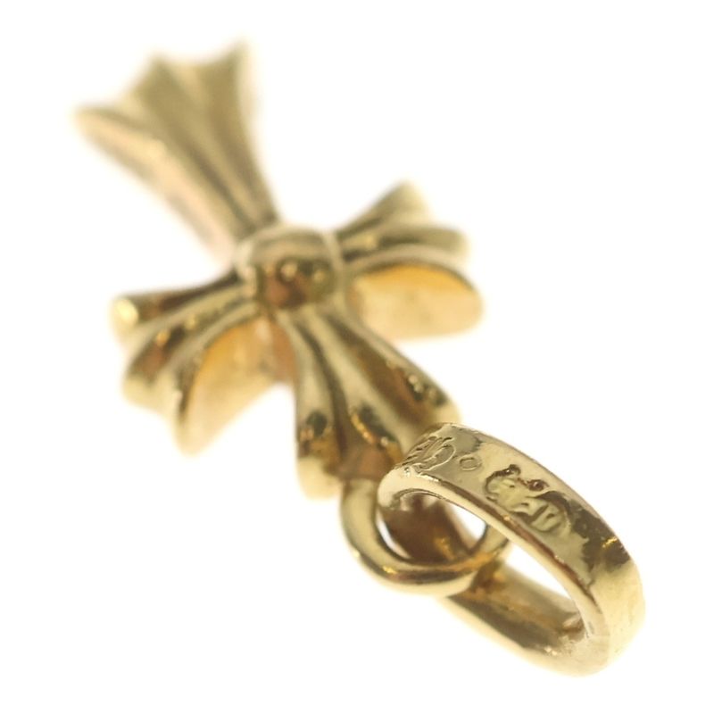 Chrome Hearts 22k Crs Bbyfat P Dia Baby Fat Cross Pave Diamond Pendant Top Gold