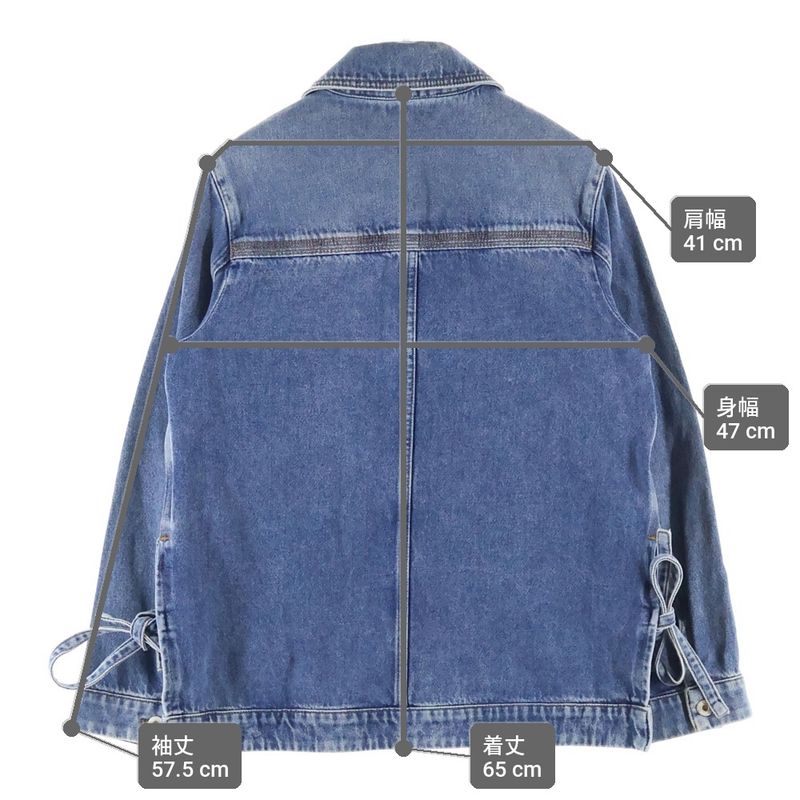 Loewe Anagram Leather Patch Denim Work Jacket Indigo
