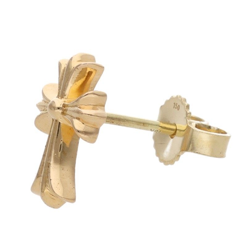 Chrome Hearts 22k CH Crss 2 Fat CH Cross Fat Stud Gold Earrings