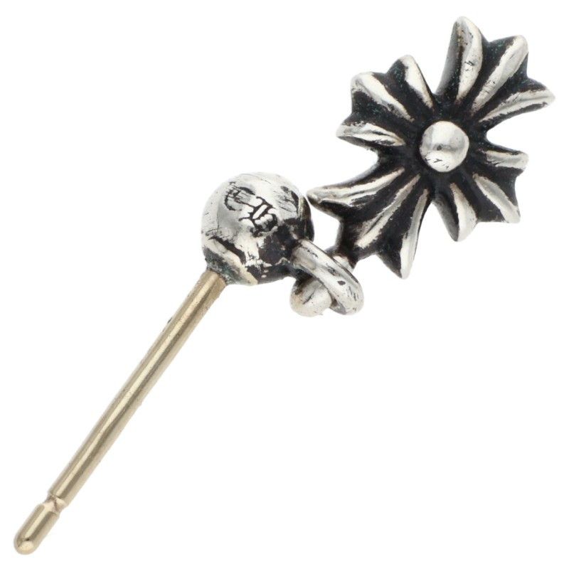 Chrome Hearts Tny CH Pls 1 Tiny Ech Plus Drop Silver Earrings