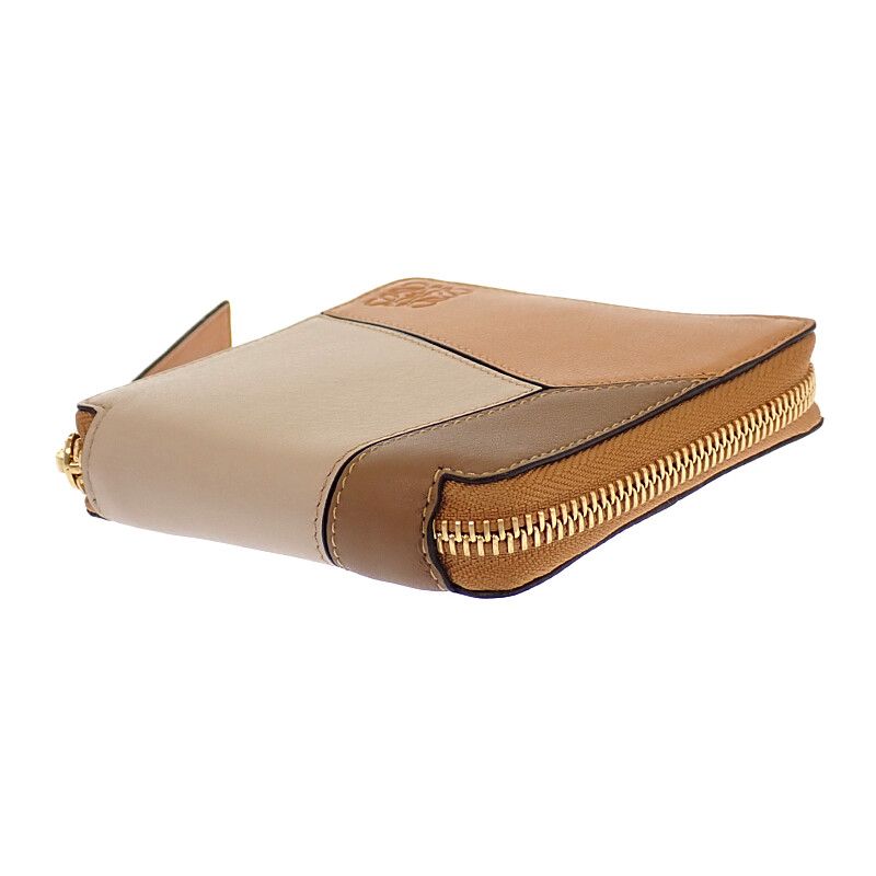 Loewe Puzzle Square Zip Wallet Bifold Calf Brown