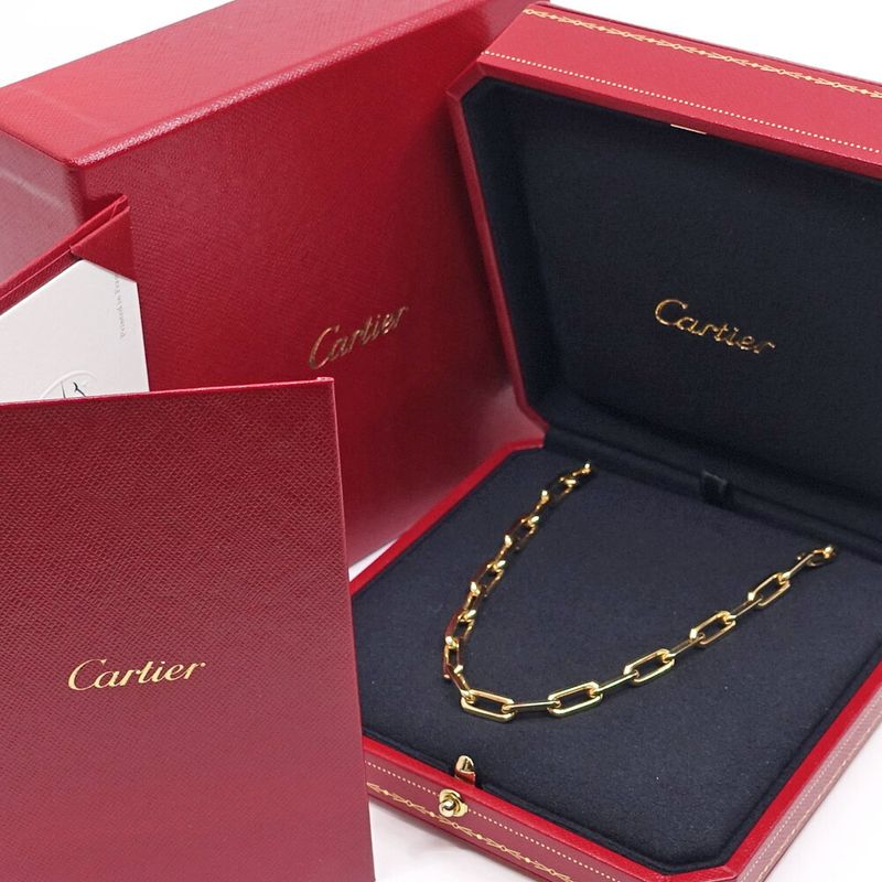 Cartier 18k Yellow Gold Santos de Cartier Necklace MM Midi Ammodel