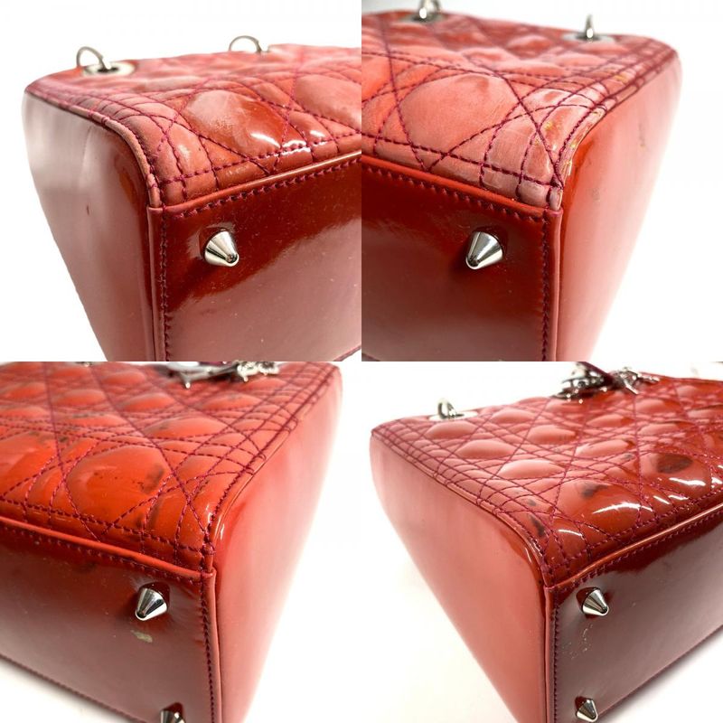 Dior Handbag Ladydior Enamel Pink