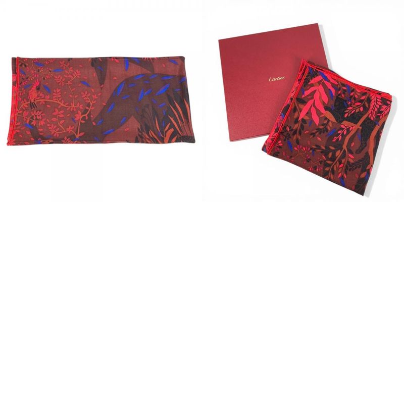 Cartier Shawl Large Scarf 140 Cashmere Red