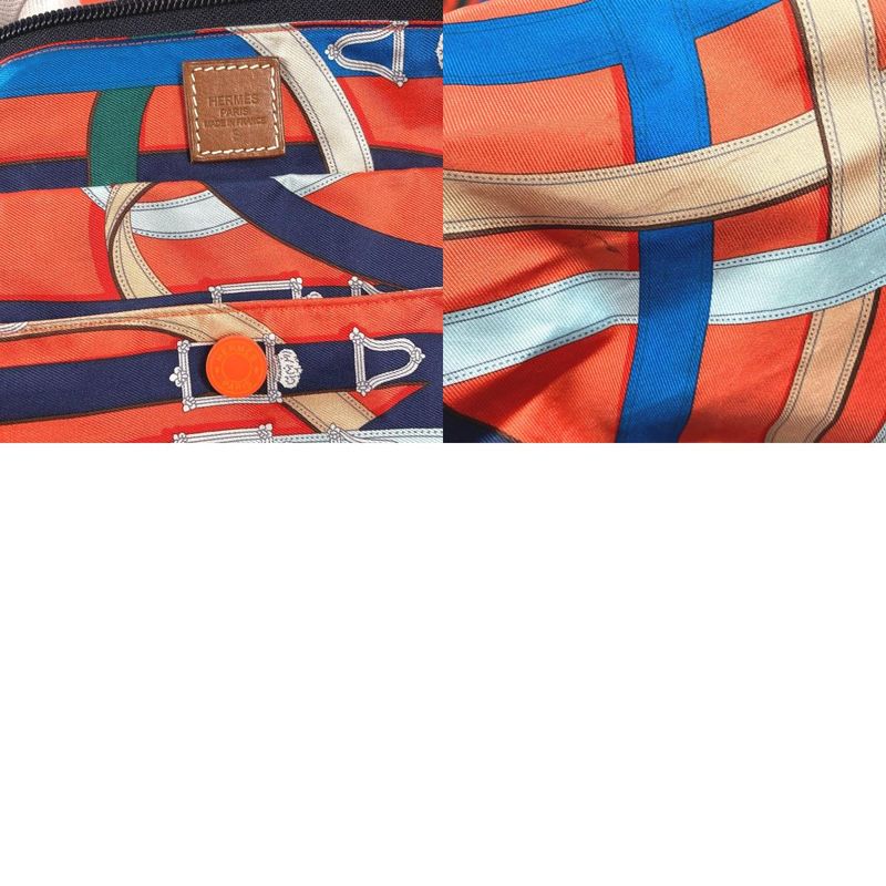 Hermes Shoulder Bag Air Silk Duffle 44 Orange