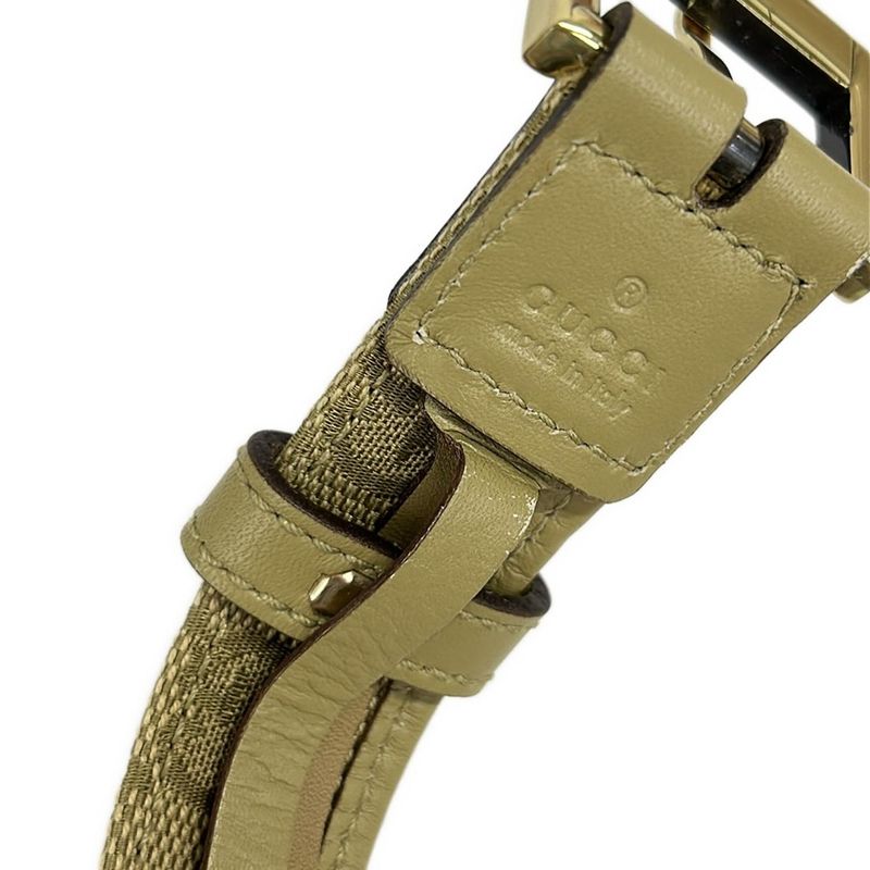 Gucci Belt Beige Gold GG Pattern